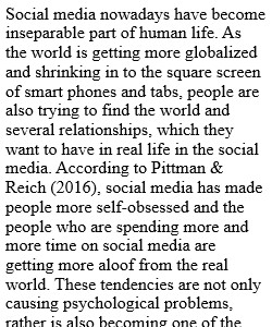 Present a theoretical research on: Does Social Media has made people lonelier than ever before